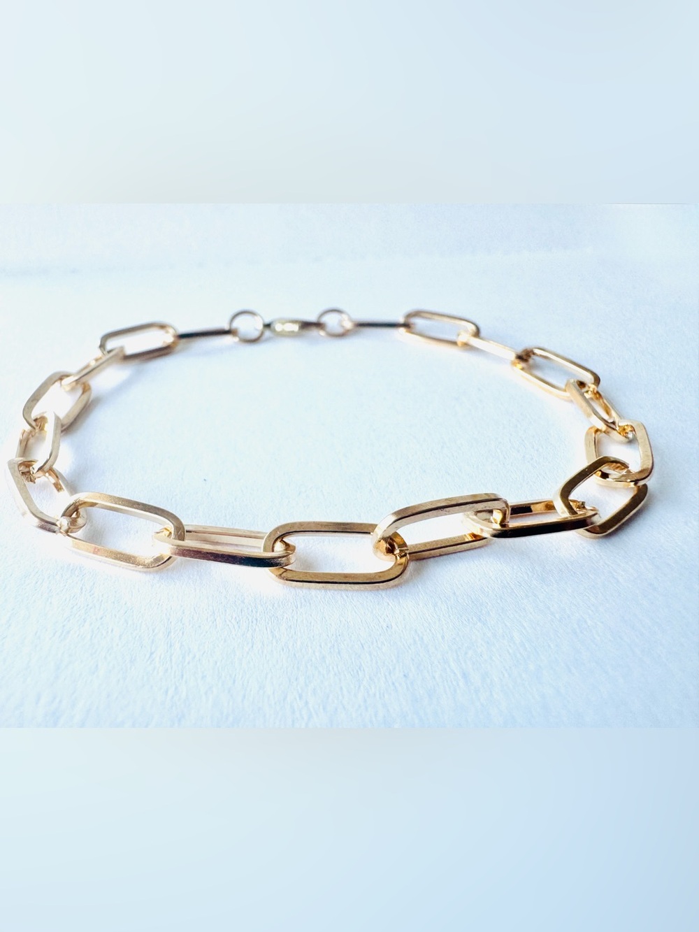 Gold Paperclip Link Chain Bracelet - Women Jewelry
